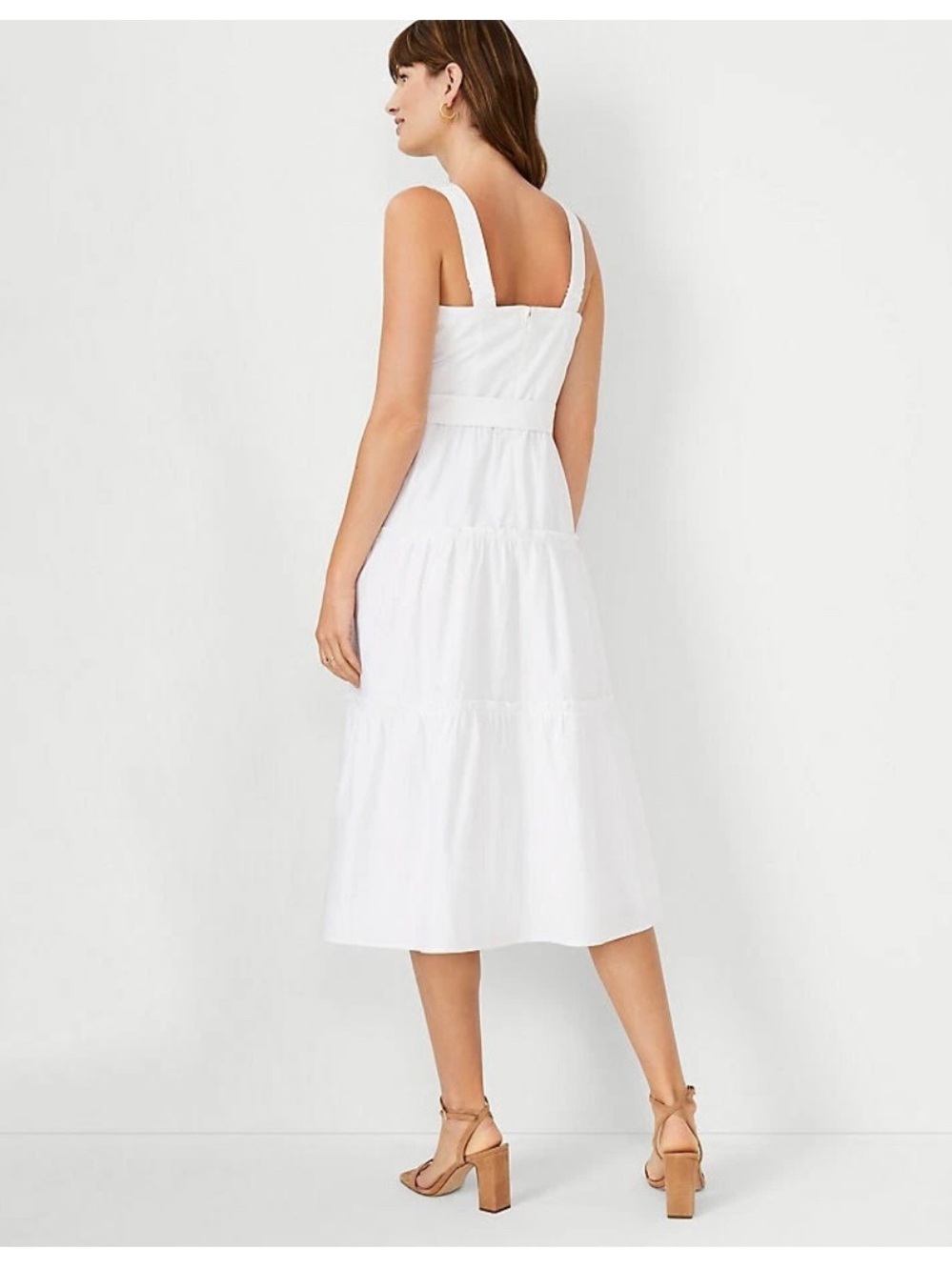 ANN TAYLOR | 16 | V-Neck Flare Maxi Cotton Dress